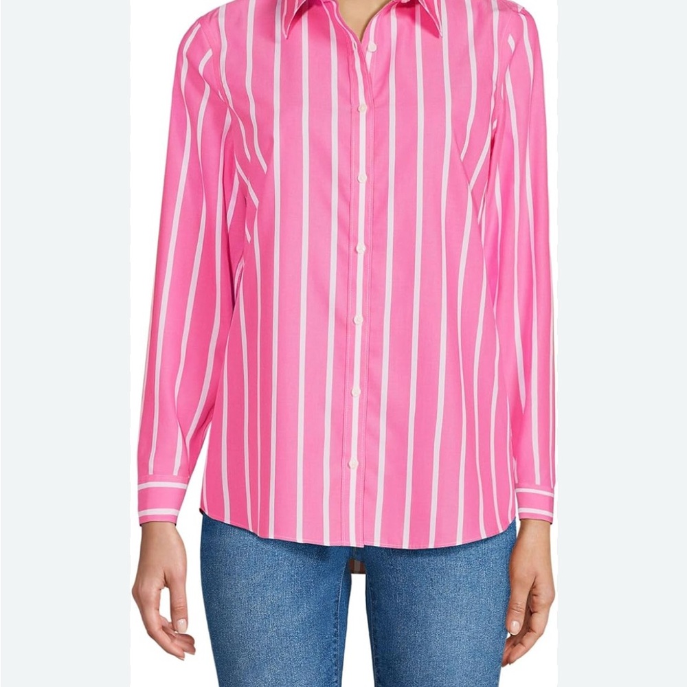 Primark Pink Notched Collar Long Sleeve Shirt